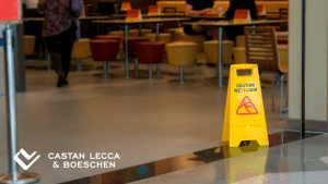 Wet floor caution to avoid accidents in fast food restaurants